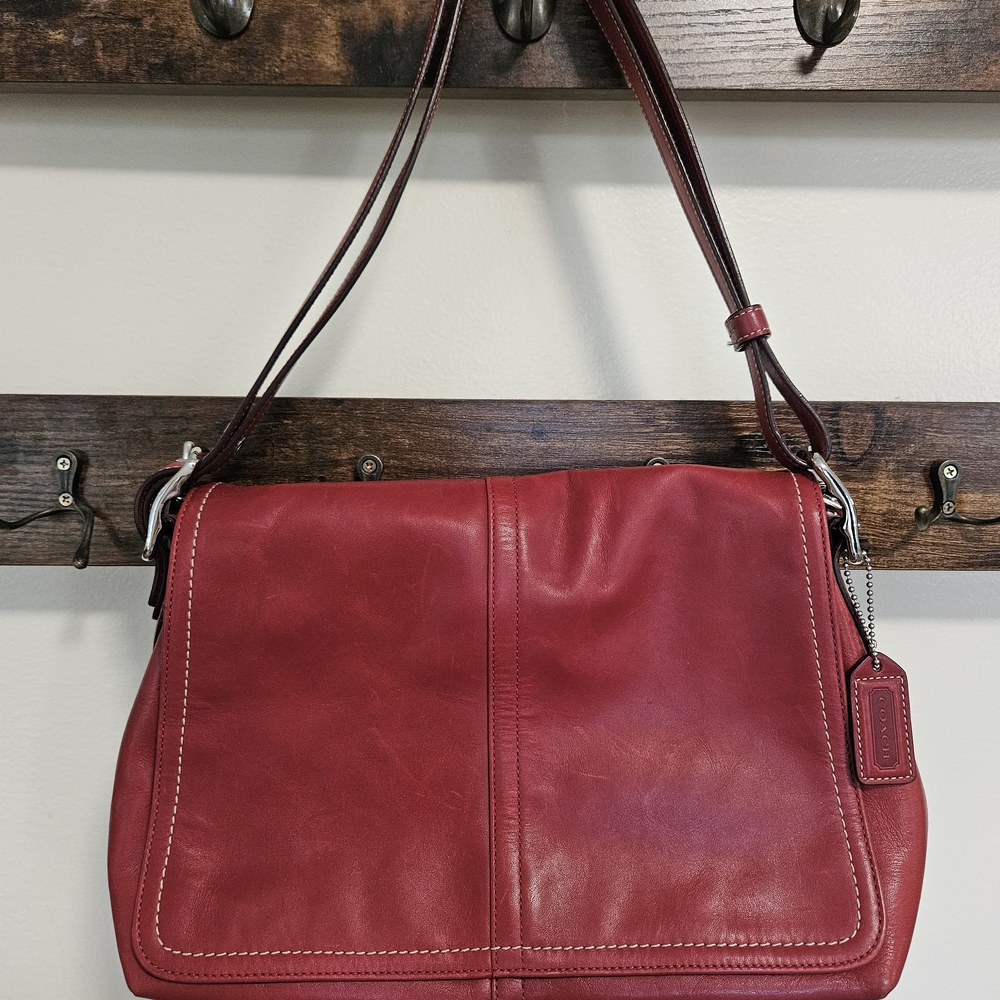 Coach Red Leather Bag